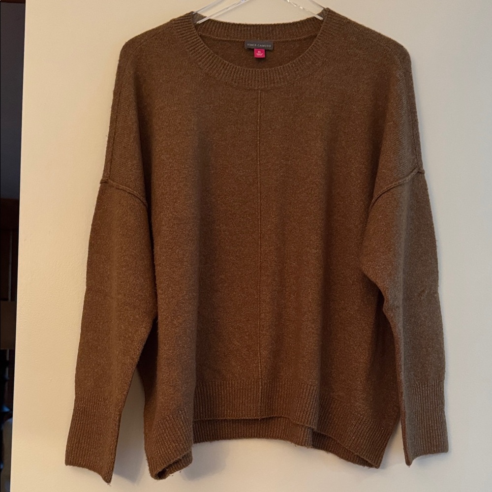 Vince Camuto Cognac Crewneck Sweater